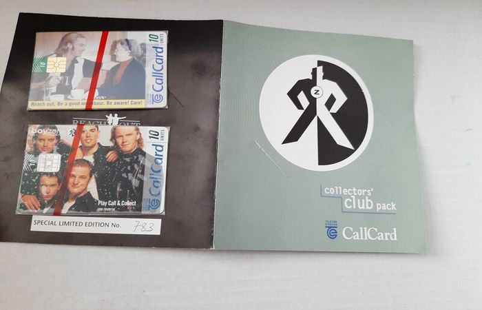 2 boyzone call cards in collectors folder