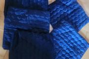 Soft Velour Sapphire Blue Cushion Covers x5