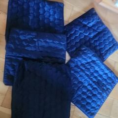 Soft Velour Sapphire Blue Cushion Covers x5