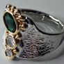 Two Tone Centre Gem & Crystal Vintage Ring Image 8