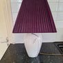 Lovely ceramic table lamp with purple shade Image 2