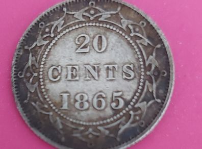 Newfoundland 1862 20 Cent Sterling Silver Coin