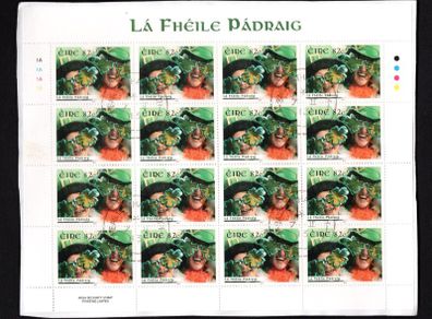 2013 Ireland St Patrick's Day Commemorative Stamp Sheetlet Plate 1A1A1A1A Fine CDS Used with Dublin cancel of 7th February 2013 (First day of issued) on envelope extract.