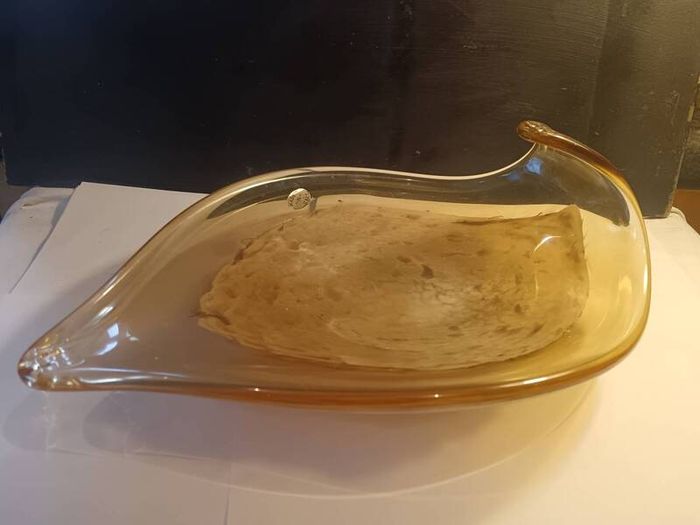 Large Murano Style Hand Blown Glass Dish