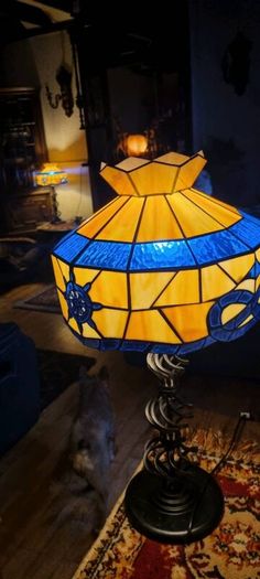 Tiffany style glass nautical table lamp