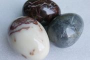 Vintage Polished Marble Onyx Stone Eggs X 3