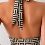 Black Geometric Print Swimsuit Image 3