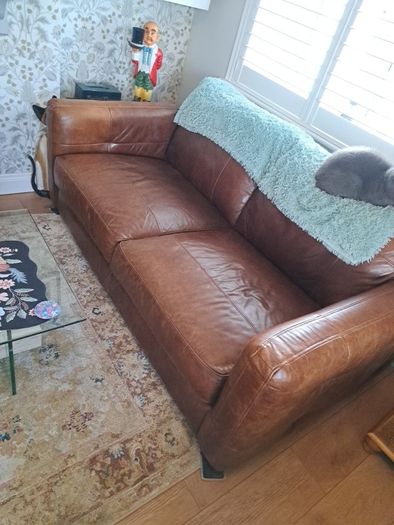 2 x real leather couches