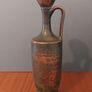 Amazing Vintage and Rare Solid Bronze or Copper Museum Quality Replica of a Greek Lekythos Vessel with a Lovely Patina of Verdigris Oxidisation Image 2