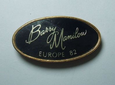 BARRY MANILOW (American singer songwriter) - UK & Ireland merchandise/promotional pin badge for his Europe 1982 tour