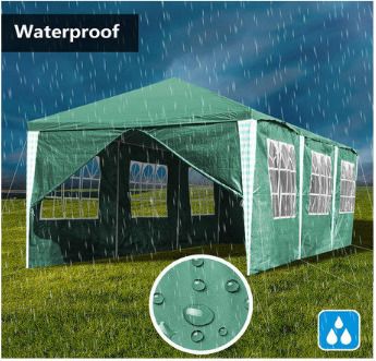 High Quality 3 x 6 m Gazebo Party Tent UV Marquee Protection Tent with 6 Side Panels and Waterproof Tent