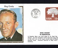 1977 USA Silk style cover marking A Requiem Mass being held in St. Paul The Apostle Chirct, on 18th October 1977