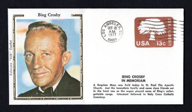 1977 USA Silk style cover marking A Requiem Mass being held in St. Paul The Apostle Chirct, on 18th October 1977