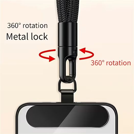 Adjustable Stainless Steel Spacer Phone Lanyard, Crossbody/Neck Strap, Durable Anti-Loss Polyester Long Cord. Suitable for Daily Use, Travel, Outdoor Activities. A Durable and Sturdy Lanyard for Phones, Earphones, and ID Badges. Ideal as a Gift