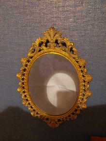 Antique Ornate Metal Mirror