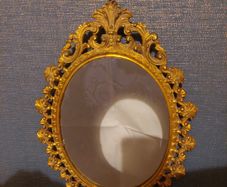 Antique Ornate Metal Mirror