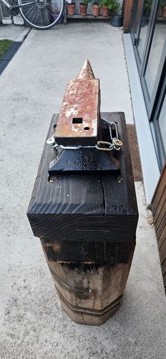 anvil on timber stand