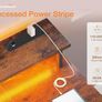 Gaming Desk with LED Lights 120x50 cm Computer Power Outlets PC Table Monitor Stand Storage Shelves CPU Vintage Brown Image 5