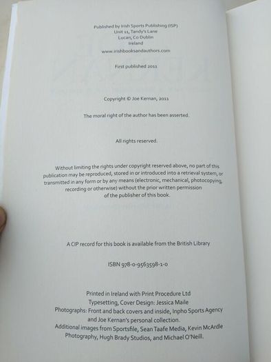 Joe Kernan signed autobiography