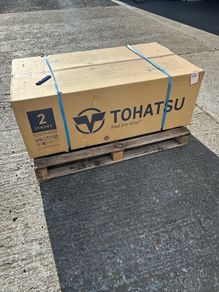 New in Box Tohatsu 18hp 2 Stroke Outboard.