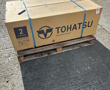New in Box Tohatsu 18hp 2 Stroke Outboard.