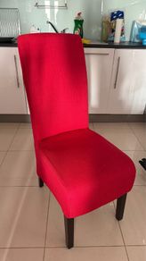 4 red chairs
