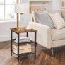 Side Tables, Set of 2, Bedside Tables, Industrial Style, with Adjustable Mesh Shelves, for Living Room, Bedroom, Hallway, Office, Stable, Rustic Brown and Black Image 2