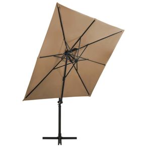 Cantilever Umbrella with Double Top  Taupe