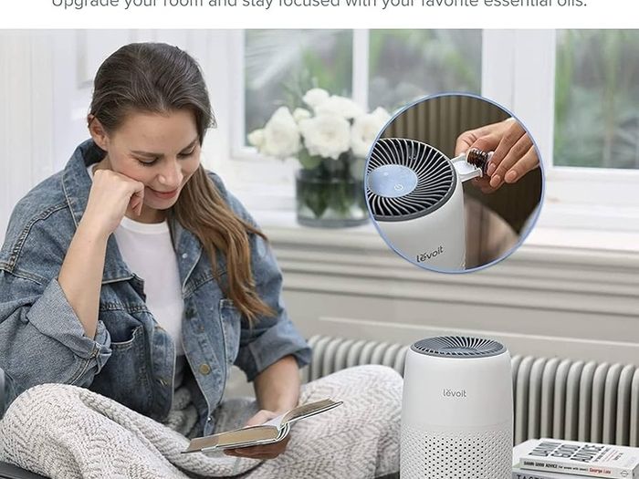 Air Purifier for Bedroom Home, Quiet HEPA Filter Cleaner with Fragrance Sponge & 3 Speed for Better Sleep, Air Frenshener, Allergies, Dust, Pet Dander, Odour, Smoke, Office, Desktop, Core Mini