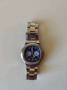 Men's Silver & Blue Quartz Watch