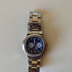 Men's Silver & Blue Quartz Watch
