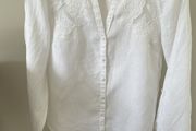 White linen blouse Size 12 EU40