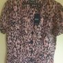 Womens DIESEL shirt blouse Sierra top blush leopard Size L large Brand new BNWT Image 2