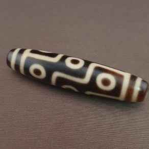 Antique 9 Eyes Himalayan Tibetan Agate Dzi Bead Amulet Pendant