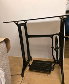 Antique sewing machine zinger table
