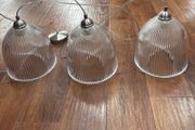 3 Glass Pendant Light Set