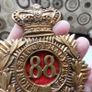 Victorian Connaught Rangers Helmet Plate.88th regiment of foot.Three lugs on reverse. Image 6