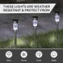 Pack of 10 Solar Powered Stake Lights - LED Garden Outdoor Light, Waterproof Stainless Steel Post Path Lights for Patio Driveway Pathway Walkway Decoration (FREE POSTAGE) Image 6