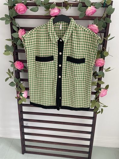 gilet Bnwot Pulz brand houndstooth gilet /waistcoat