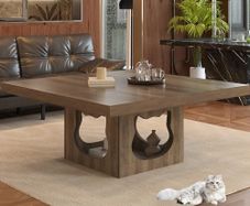Industrial Square Coffee Table with Storage,Wood Coffee Table for Living Room,90cm