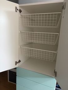 Kids wardrobe SMASTAD / PLATSA white/turquoise  Wardrobe with 4 drawers and baskets 60x57x181cm