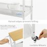 4-Tier Slim Storage Cart, Kitchen Storage Wagon, Rolling Kitchen Shelving Unit on Wheels Mobile Slit Cart with Wooden Tabletop for Bathroom, Laundry Narrow Places Image 5