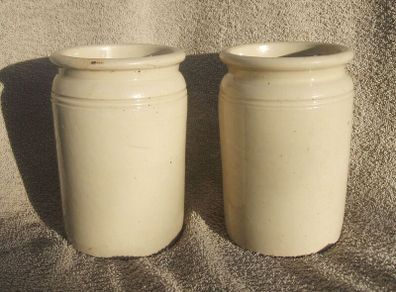 Two antique stoneware jars (c.1910s) - both in excellent undamaged condition (5.5" height)