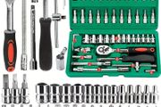 46pc Drive Socket Set 1/4 inch Ratchet Wrench Set Mechanic Tool Kits for Auto Repair Hous with Sockets Metric Hex Bit Socket Set
