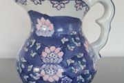 Ceramic Floral Jug Pitcher Blue Pink White