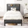 Single Bed Frame With Storage Headboard Image 7