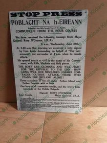 Irish civil war memorabilia four courts battle tin metal sign