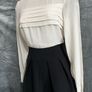 NWT Karen Millen Pintuck Detail Contrast A-Line Dress in Black/Cream Image 6