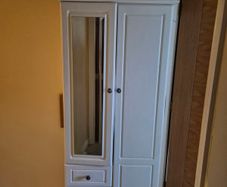 2-Door White Combination Wardrobe with Mirror & 3 Drawers