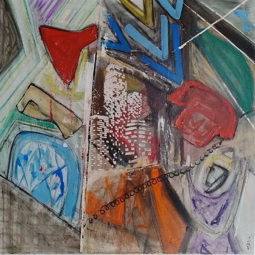 Original Painting Original Art Office Art Mid Century Style Art